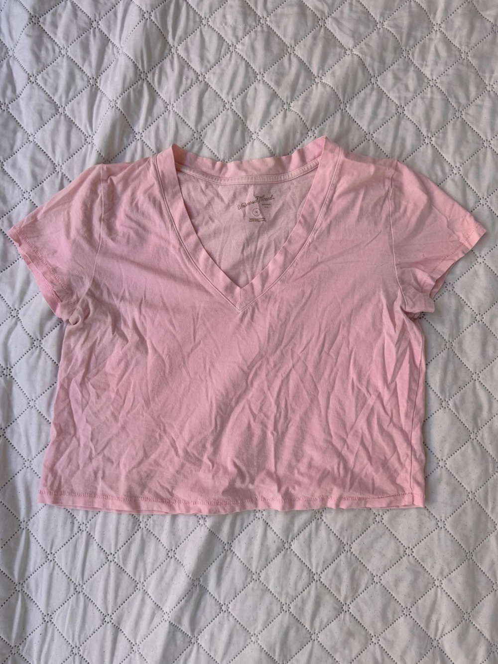 Oversized V-Neck Cropped Tee